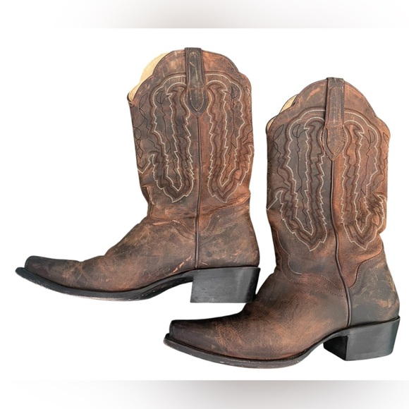 J.B Dillon Crazy Horse Goat R-Toe Men’s Brown Cowboy Boot main image 11